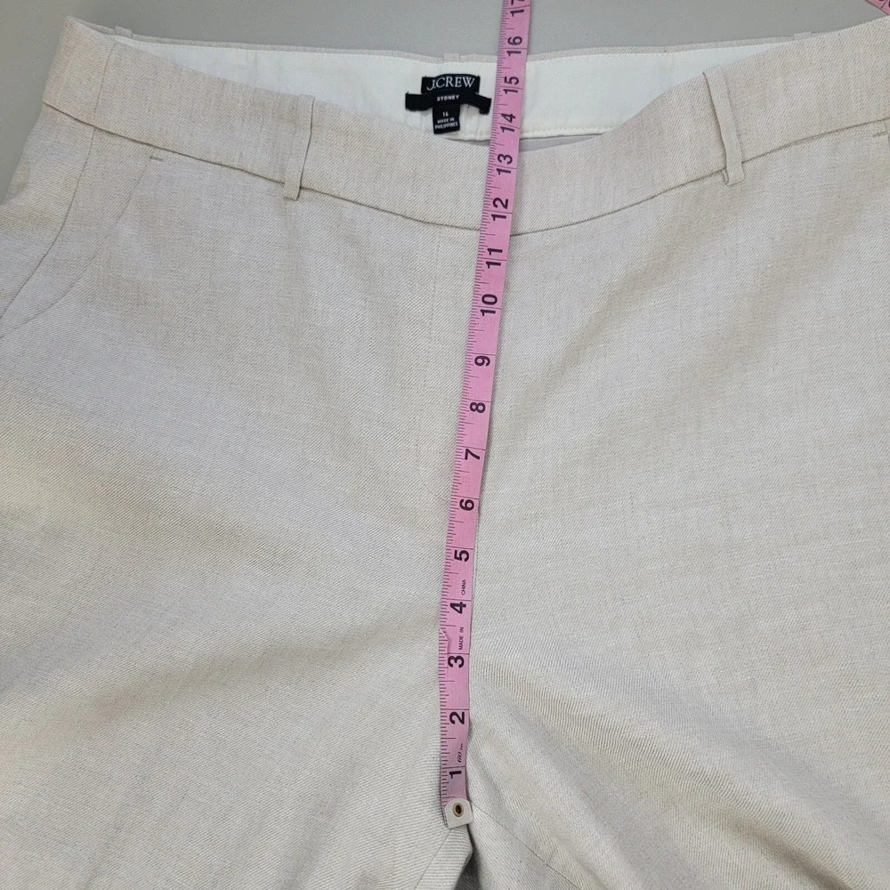J Crew Sidney Pants Womens 16 Gray Pull On Pockets High Rise Capri Wide‎ Leg